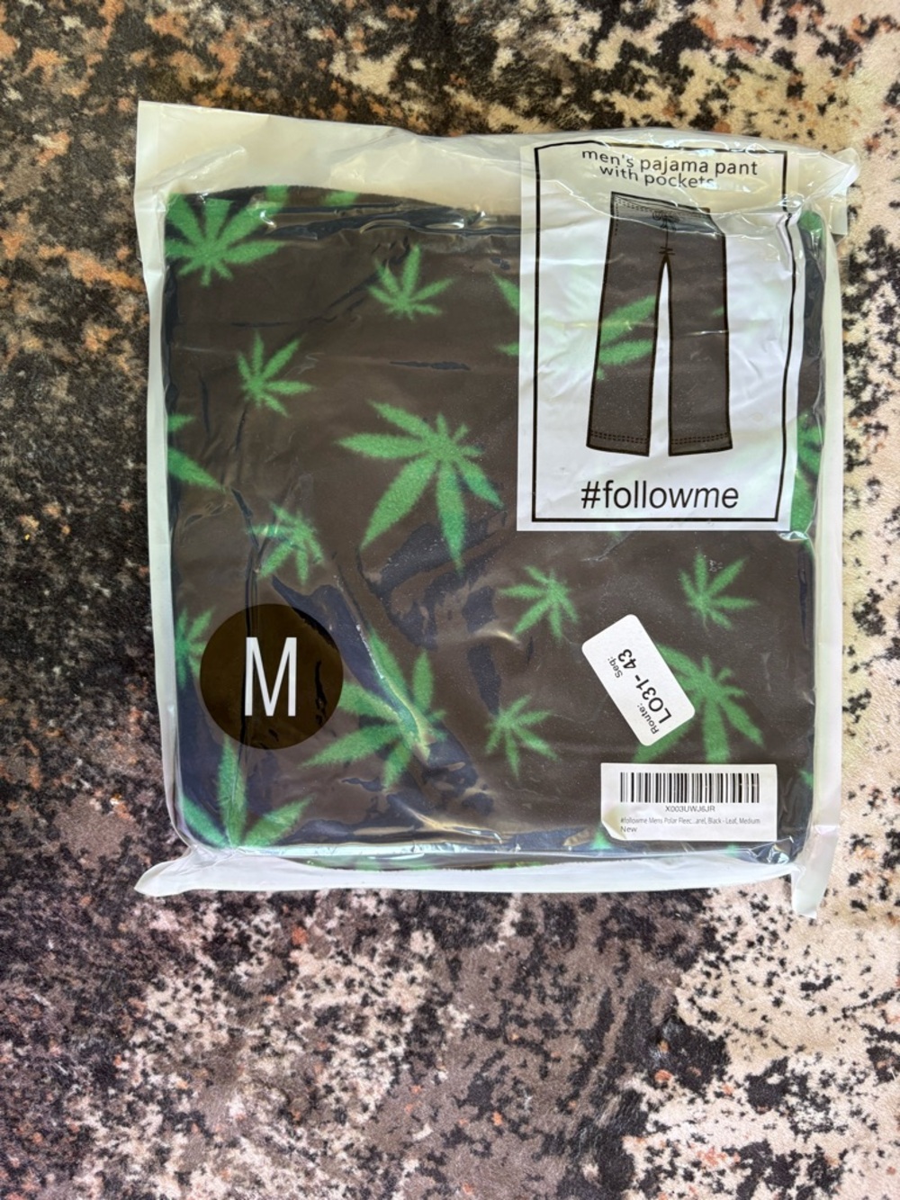 Men's Pajama Pants - Green Cannabis Leaf Print
